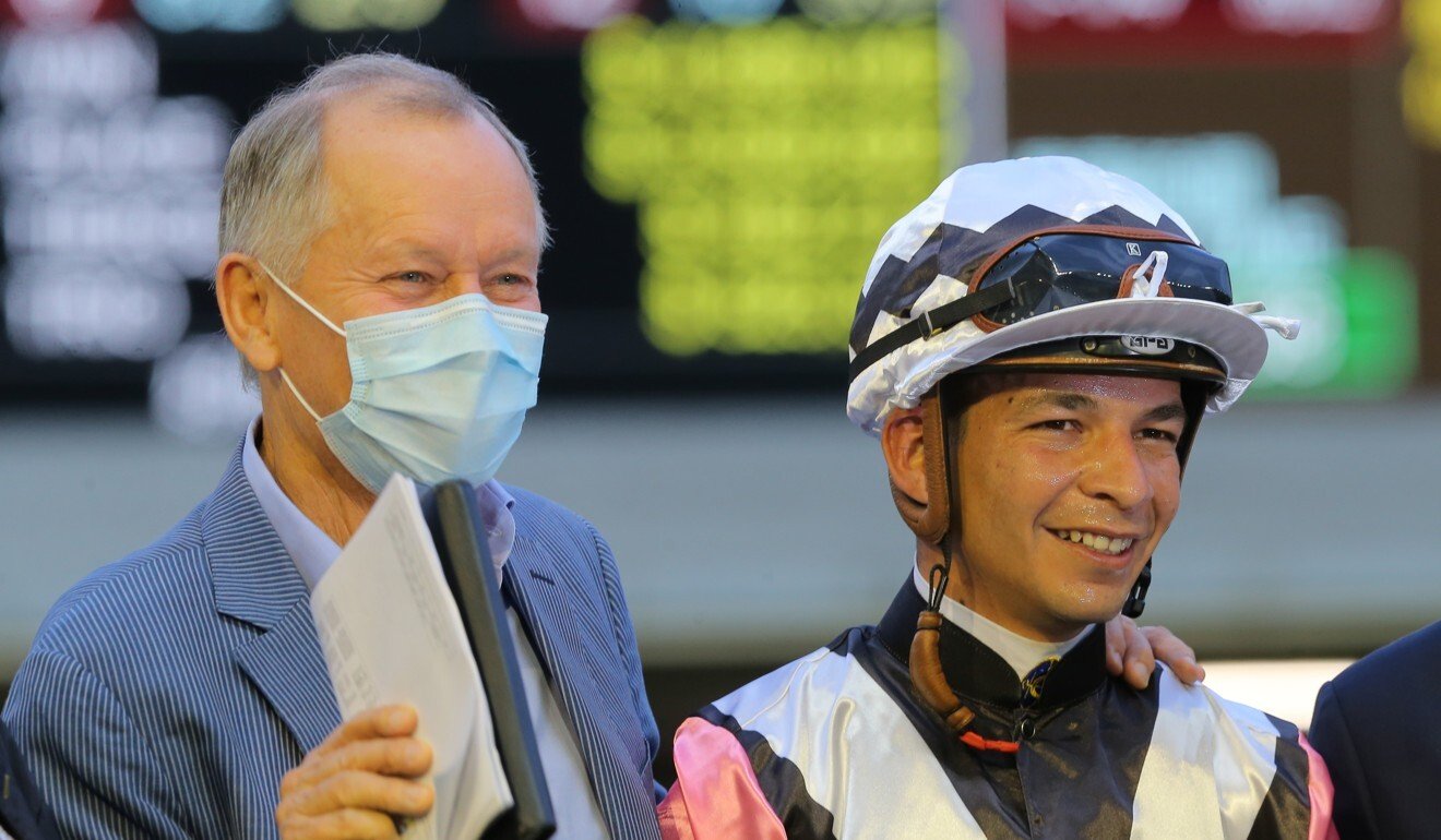 John Moore and Vagner Borges enjoy a winner on Wednesday night.