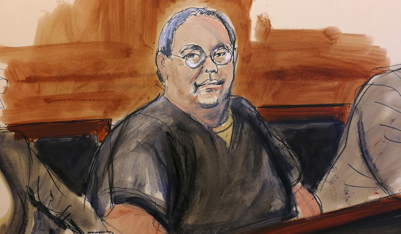 A court sketch from February 2018 shows Patrick Ho at a bail hearing in New York. Photo: AP