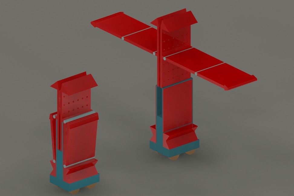 Design of the scarecrow robot used to disinfect hospital wards with UV light. Image: Courtesy of Ng Tze-chuen