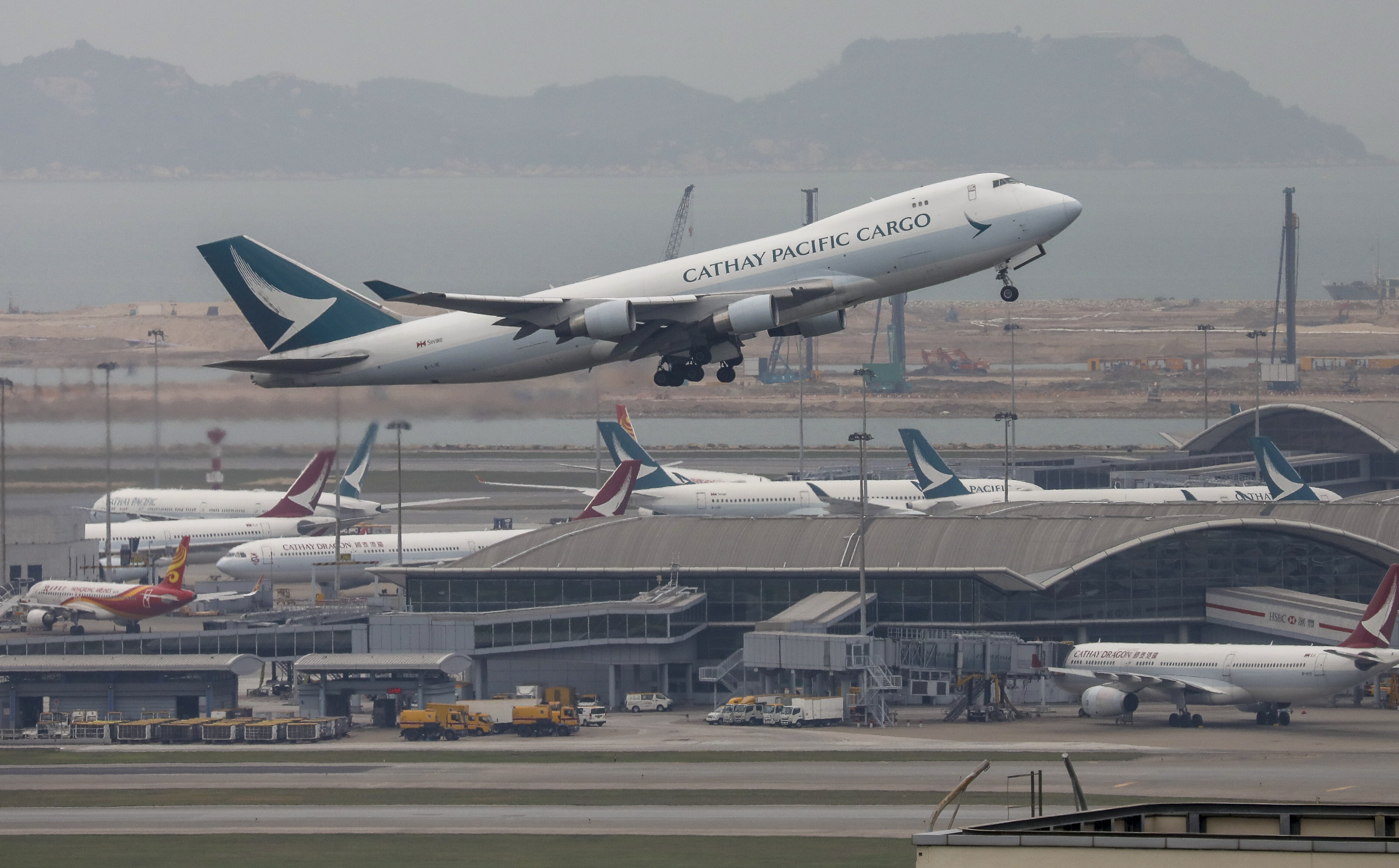 A Cathay Pacific aircraft taking off at the Hong Kong International Airport in Chek Lap Kok. Photo: SCMP/Winson Wong