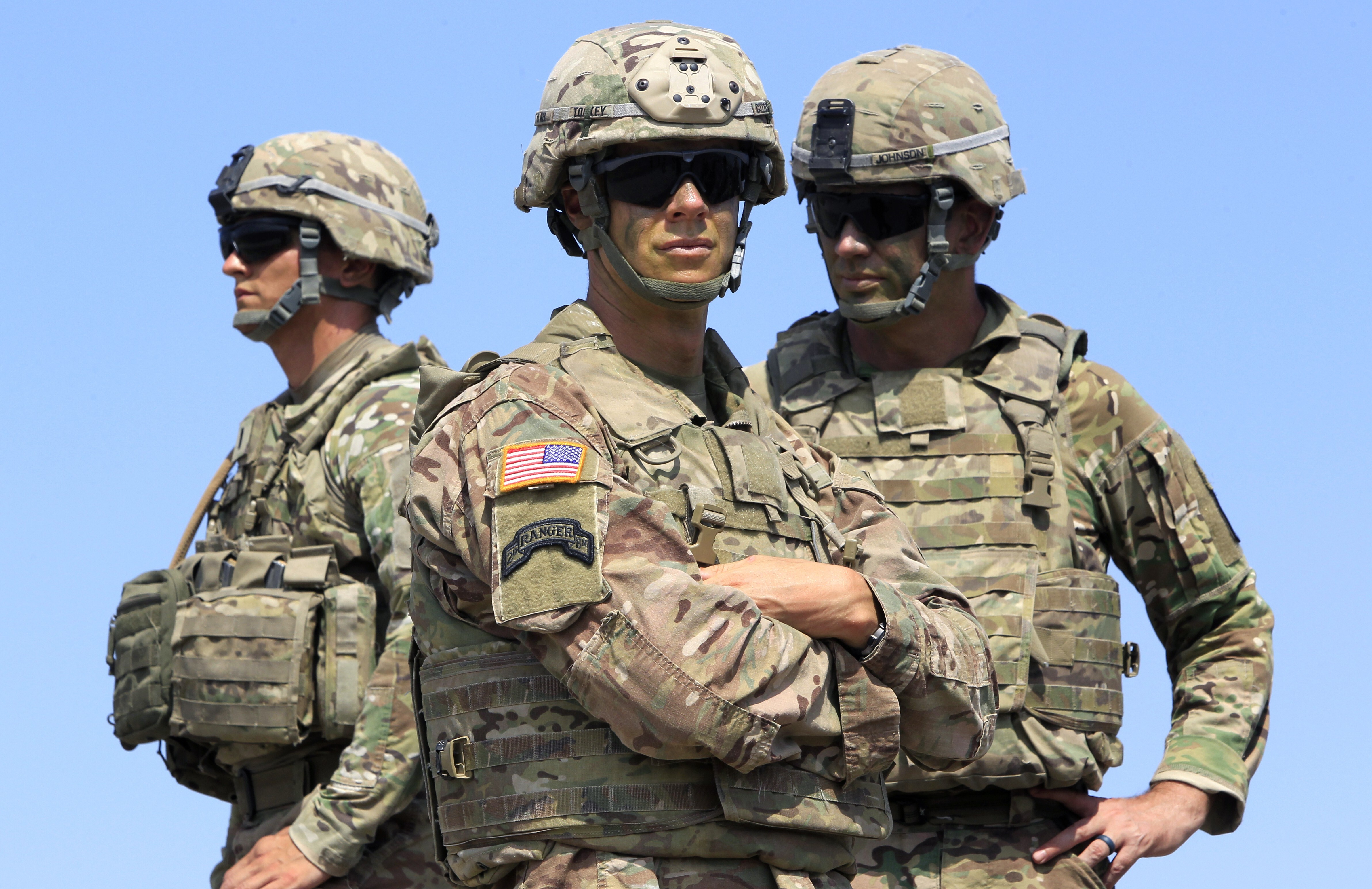 US soldiers in the Nato-led Noble Partner 2017 multinational military exercises outside Tbilisi, Georgia. File photo: AP