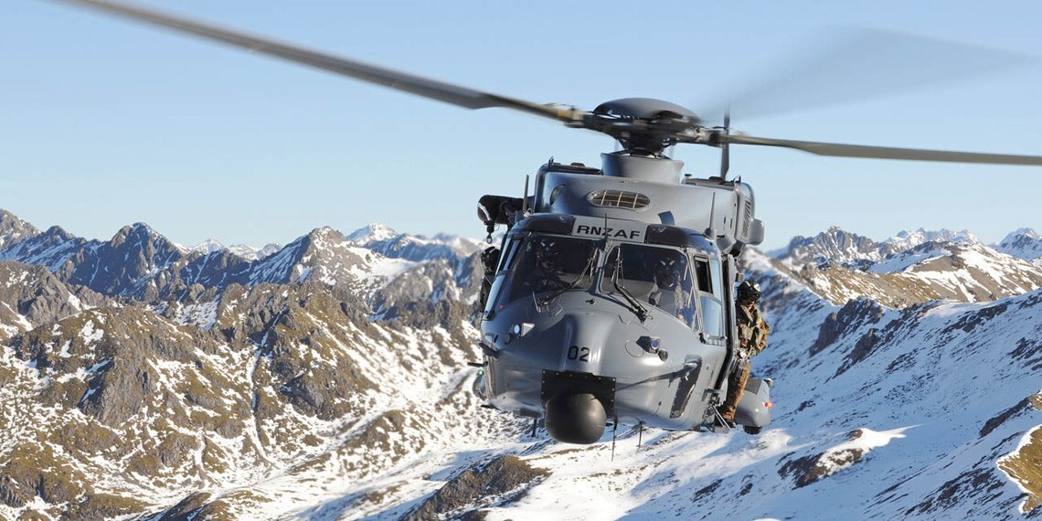 A Royal New Zealand Air Force NH90 helicopter on patrol. Photo: Airbus