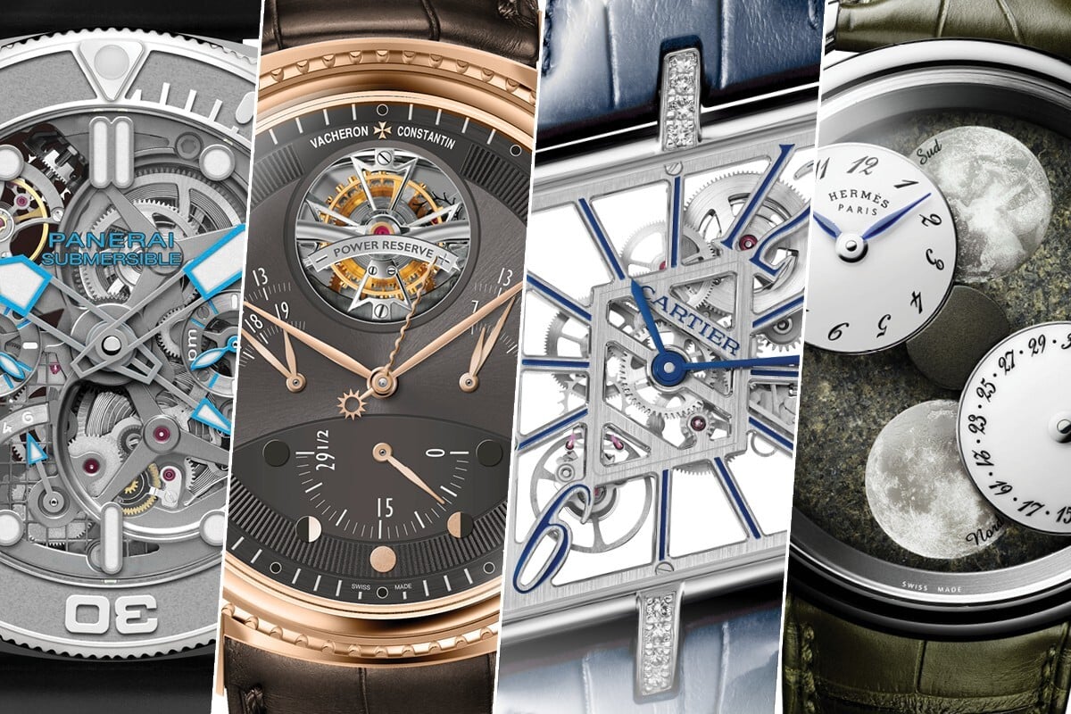 New releases from Watches & Wonders 2020. From left to right: Panerai, Vacheron Constantin, Cartier, Hermès.