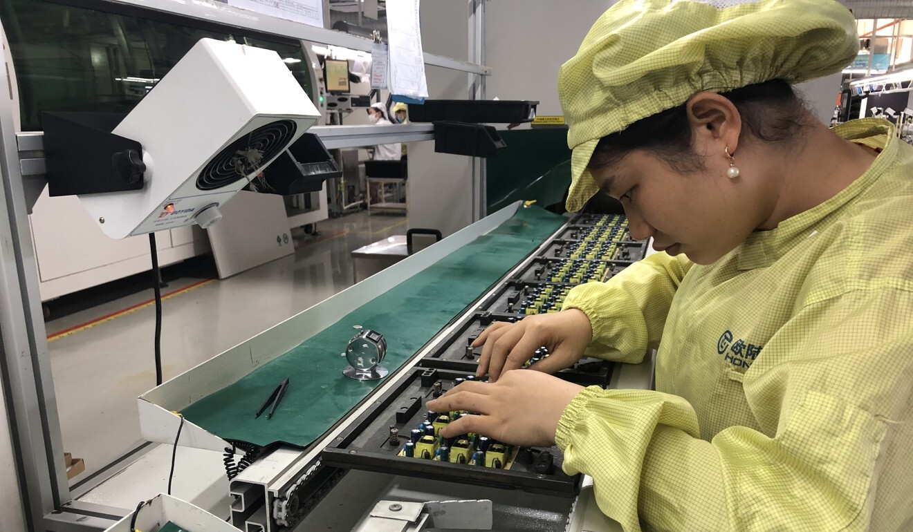 A worker on a production line at a plant inside the Vietnam-China Economic and Trade Cooperation Park. Photo: SCMP Pictures