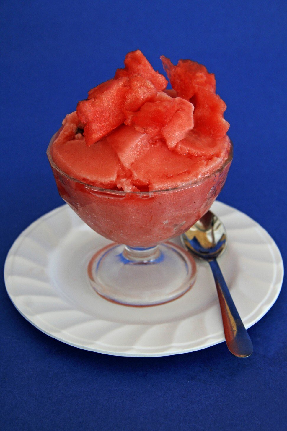 Watermelon granita. This icy treat was savoured in the shade of elaborate courtyards in Sicily.