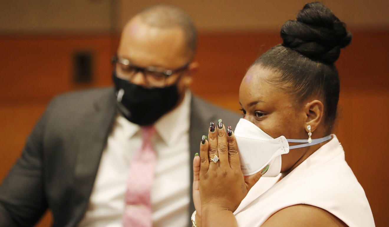 Rayshard Brooks' widow Tomika Miller waits in court on Wednesday before charges were announced in the fatal police shooting in Atlanta, Georgia. Photo: EPA-EFE
