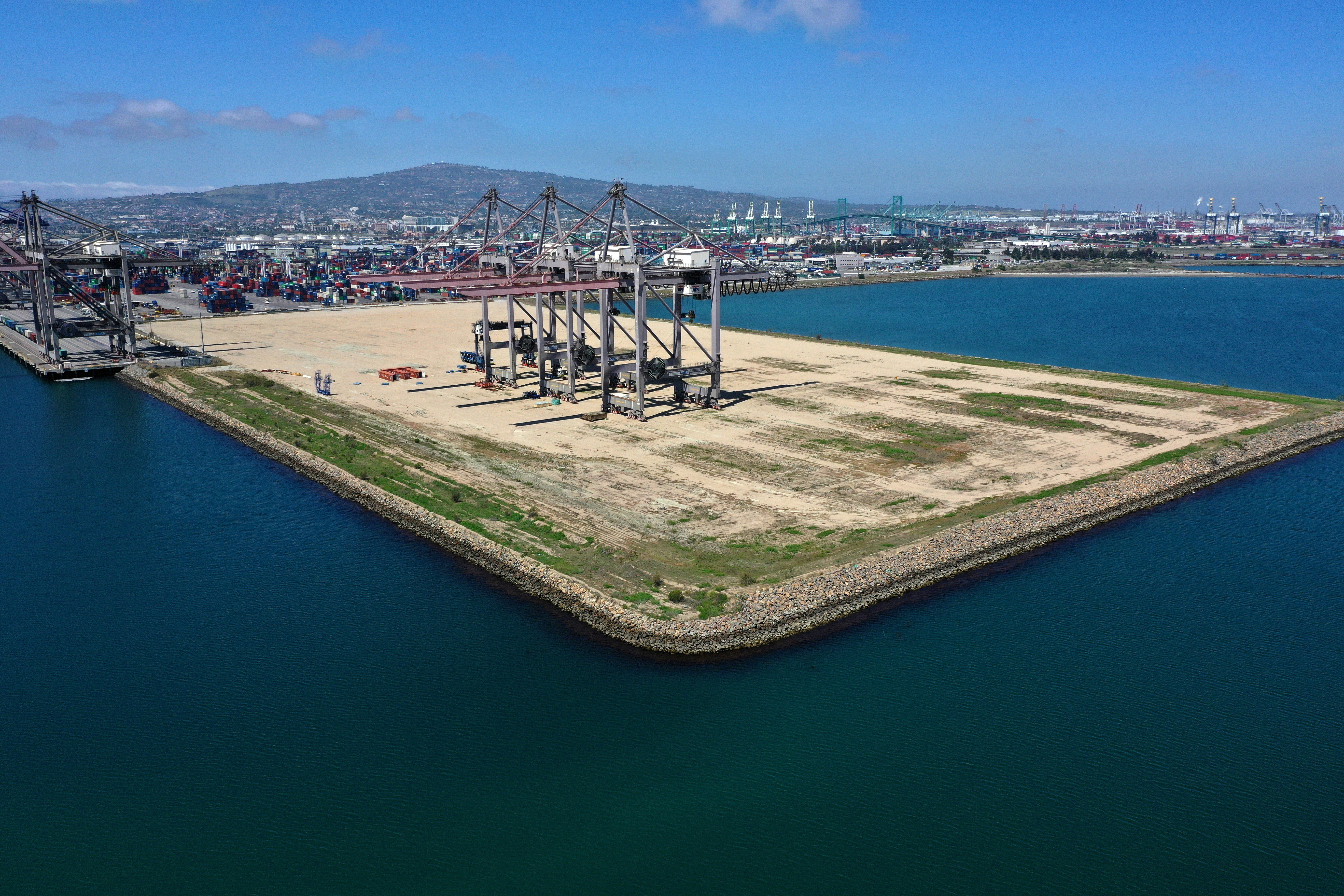 An empty shipping dock is seen at the Port of Los Angeles, California, on April 16, as the coronavirus pandemic continues to affect trade. Photo: Reuters