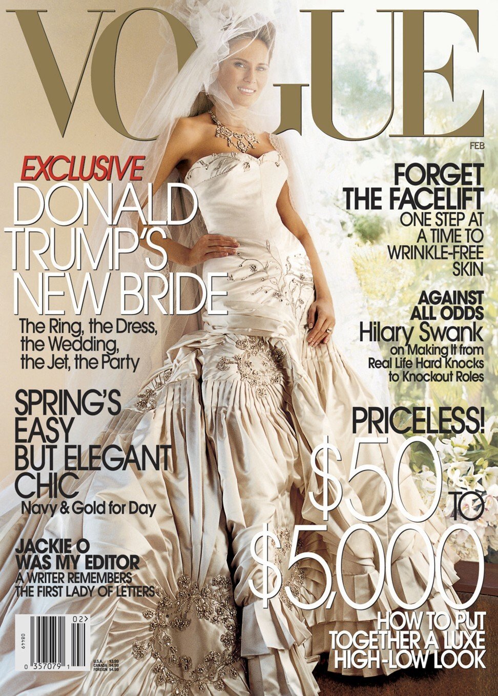 Melania Trump posing on the February cover of American Vogue magazine. Photo: Reuters