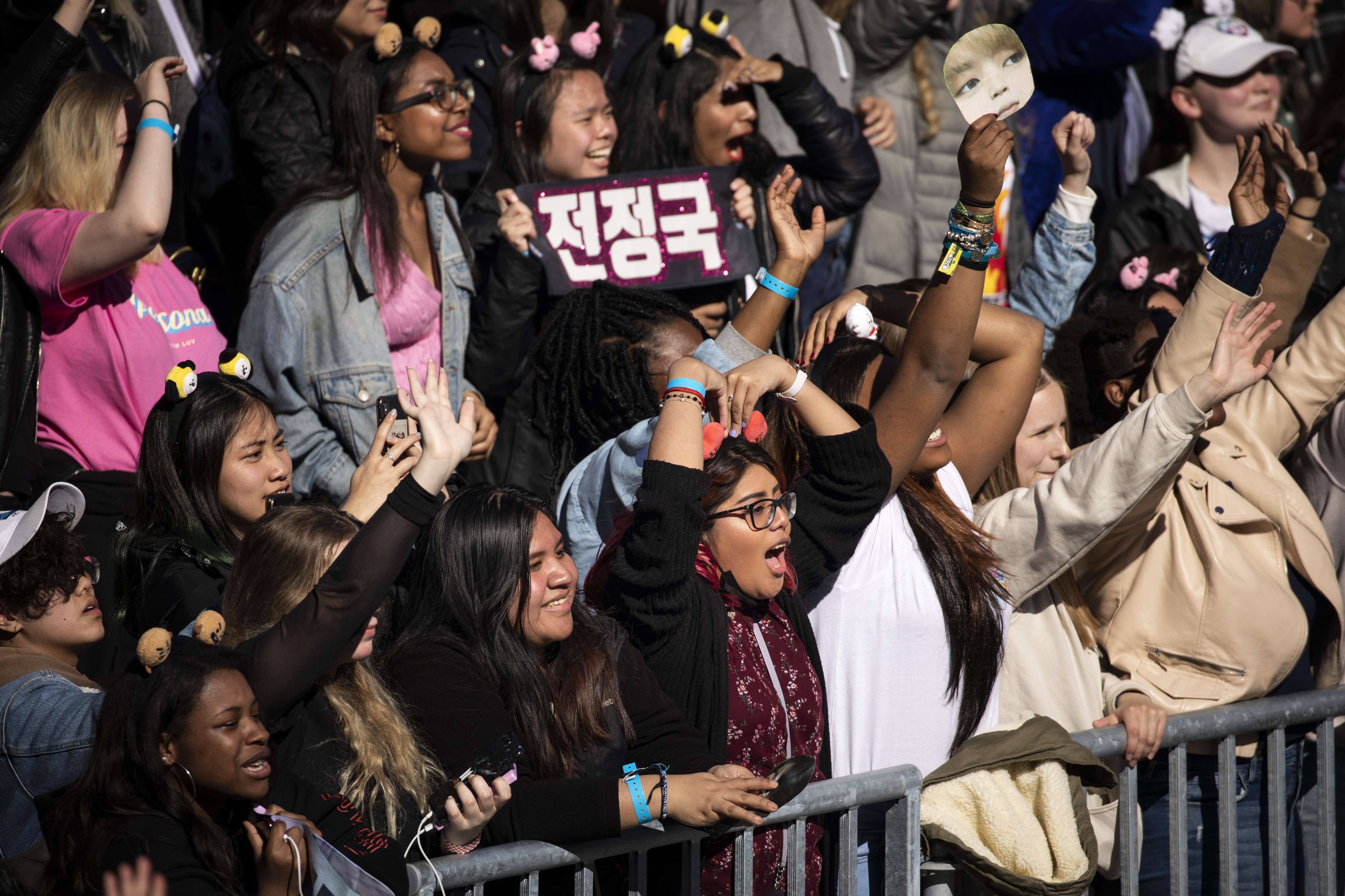 Fans cheer as K-pop group BTS performs in Central Park, New York City, in May 2019. Photo: AFP