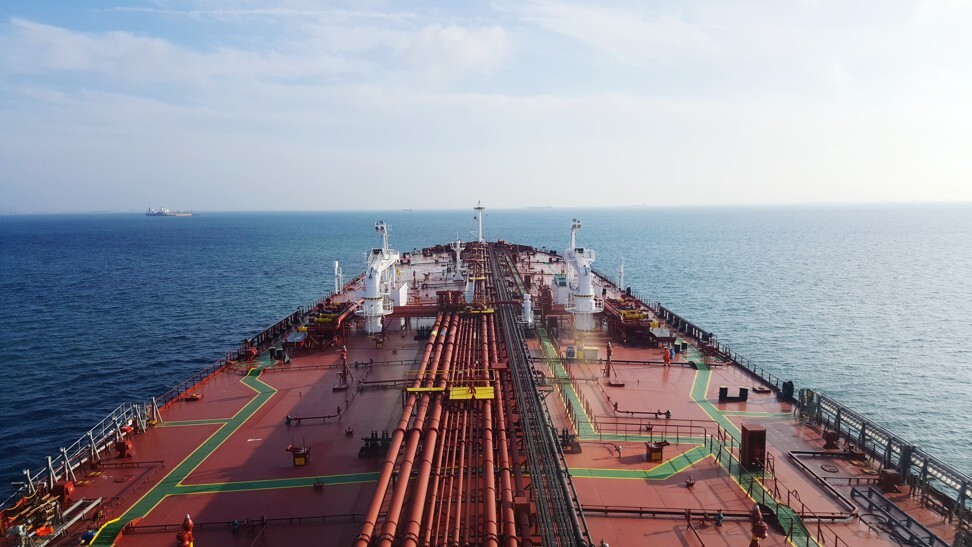 An oil tanker. Every month, about 200,000 crew members on merchant vessels are changed at ports around the world to ensure safe working hours on board.