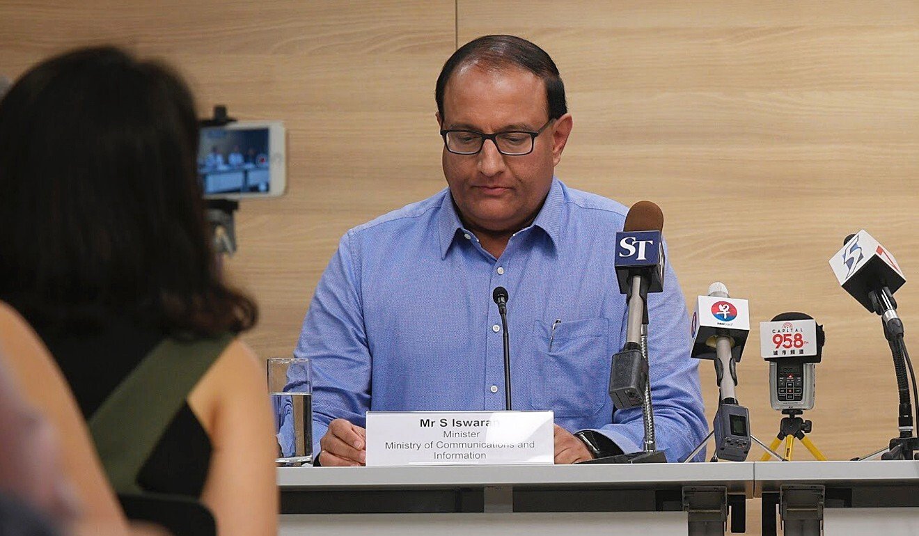 Singapore's Minister for Communication and Information S. Iswaran. Photo: EPA-EFE