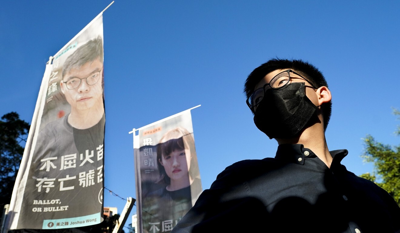Demosisto’s Joshua Wong was barred from running in local elections for advocating self-determination. Photo: Felix Wong
