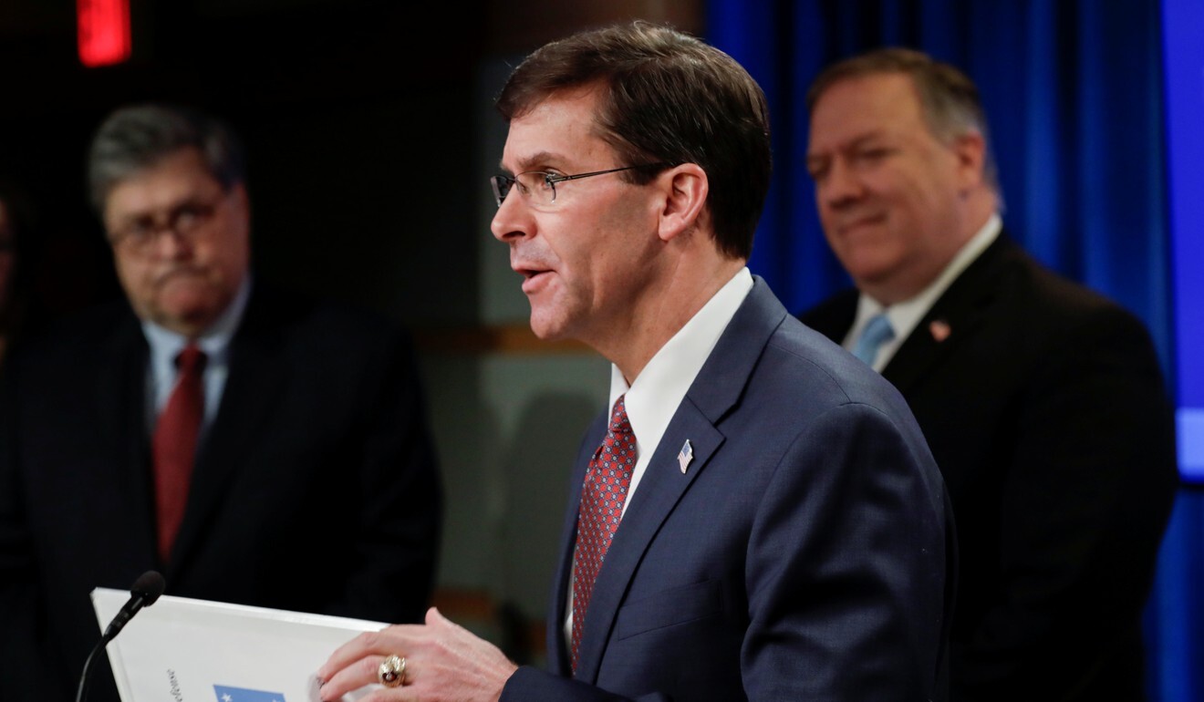 US Defence Secretary Mark Esper said the US would invest more to modernise its forces in the region and strengthen deterrence. Photo: Reuters