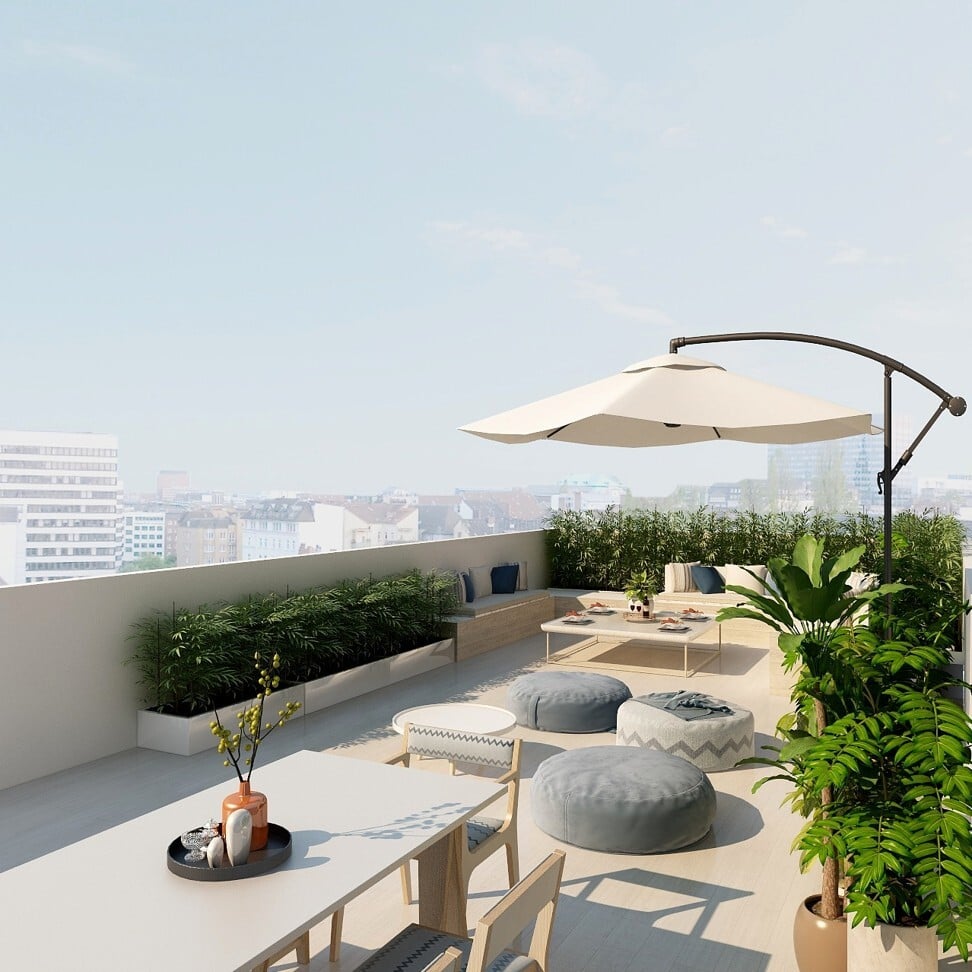 A digital rendering shows potential buyers how the above rooftop could be furnished. Photo: The Home Stylist