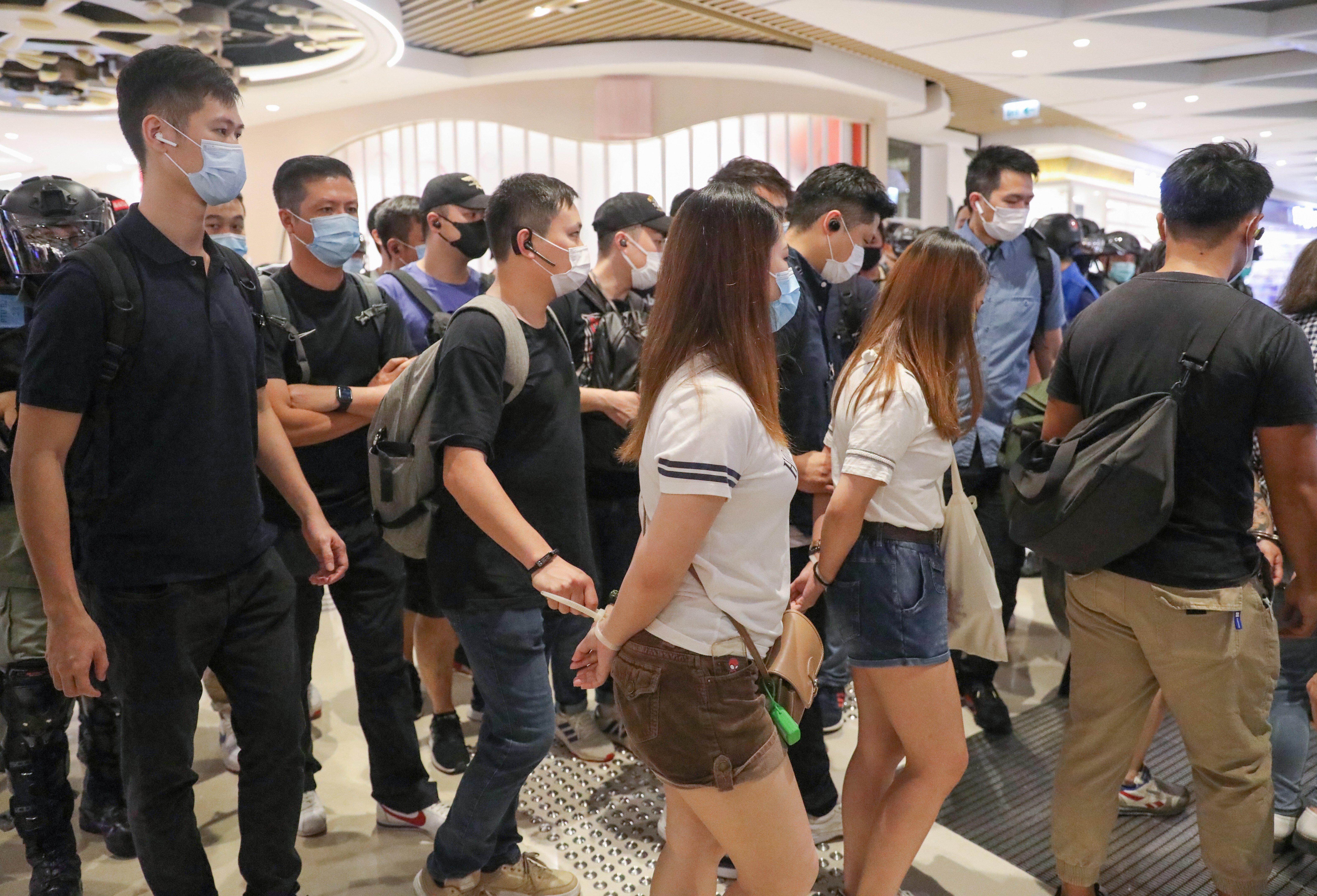 At least 14 people were arrested at Yoho mall. Photo: SCMP / Dickson Lee