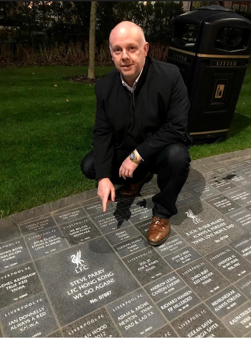 Steve Parry on the Anfield walk of fame. Photo: Handout