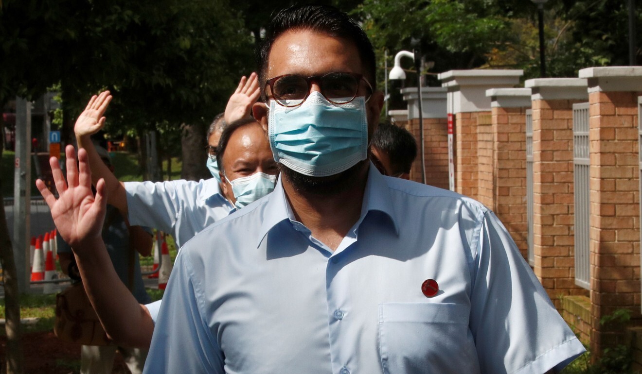 Pritam Singh of the Workers' Party arrives at a nomination centre ahead of the Singapore general election. Photo: Reuters
