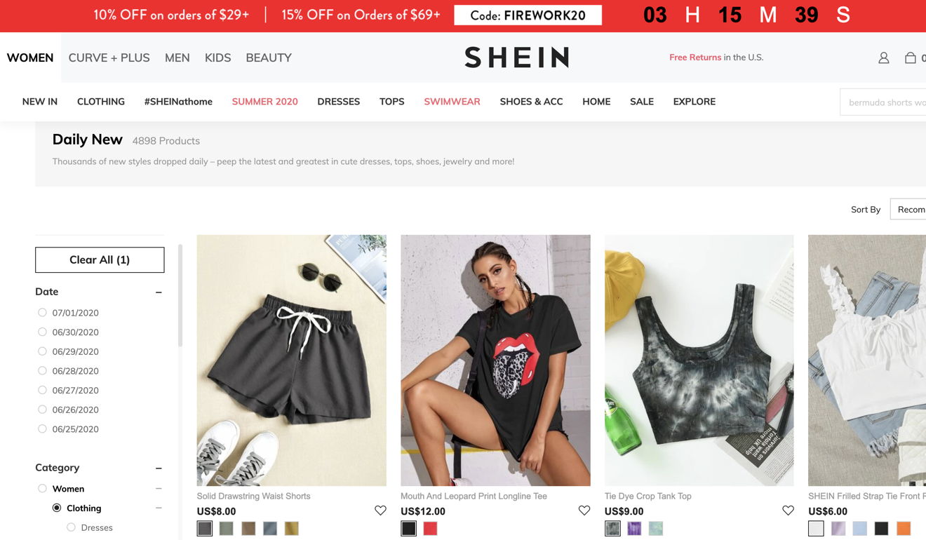 Shein says that thousands of products are updated on its platform every day. (Picture: Shein)