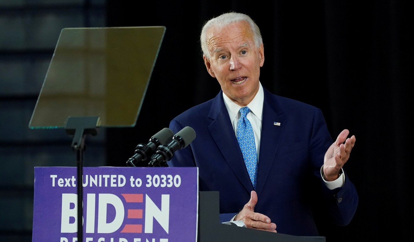 Democratic US presidential candidate Joe Biden answers questions during a campaign event in Wilmington, Delaware, on Tuesday. Photo: Reuters