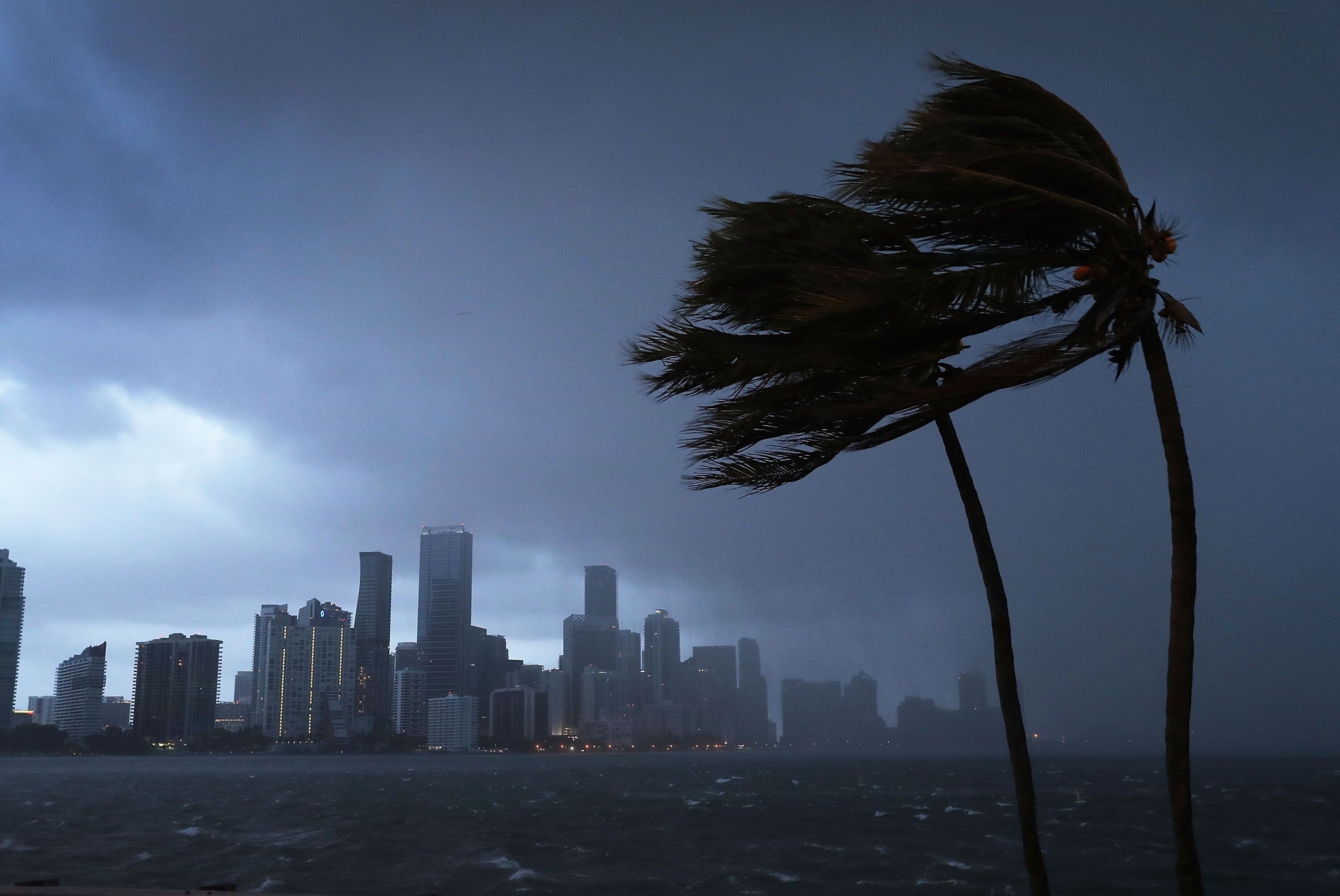 The Miami skyline is seen in the distance as the outer bands of Hurricane Irma begin to reach Florida on September 9, 2017. Positive sentiment in the US market is premature and may not last as the third quarter unfolds. Photo: Getty Images/AFP