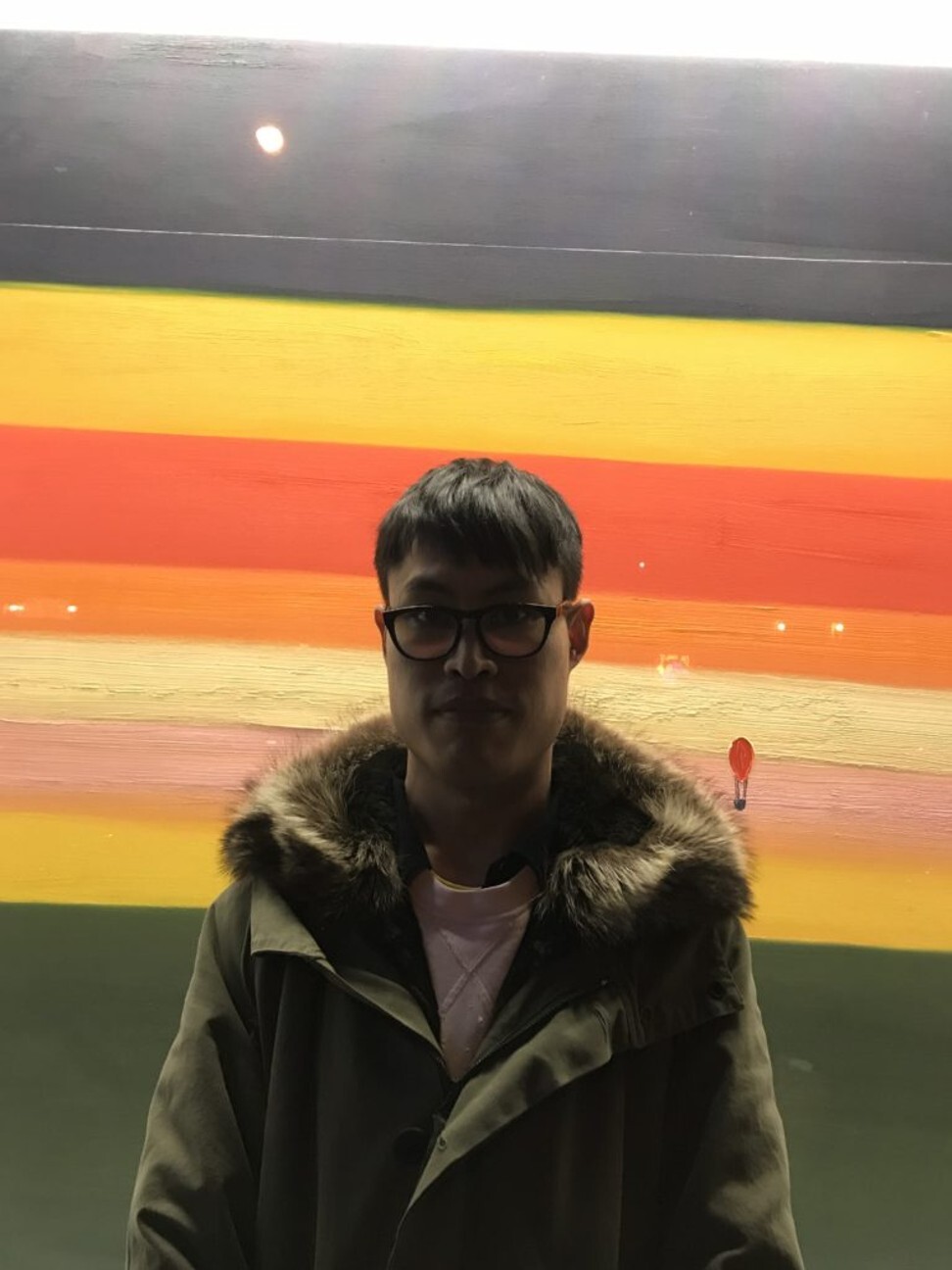 Matthew Wong outside his solo show at Karma in New York in 2018. Photo: courtesy of Matthew Higgs