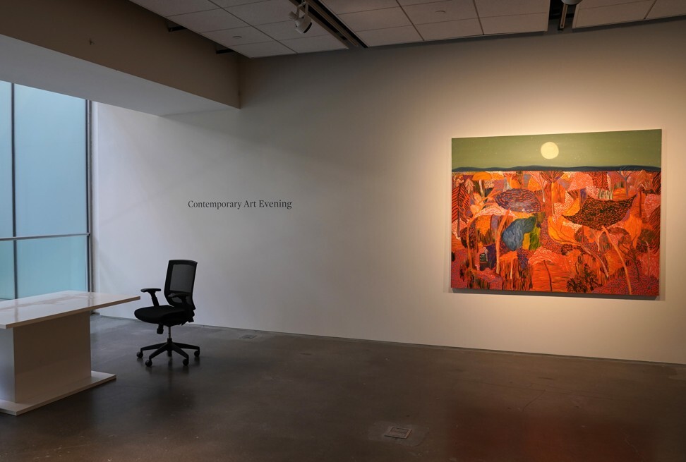 Matthew Wong’s “The Realm of Appearances” on display at Sotheby’s. Photo: AFP
