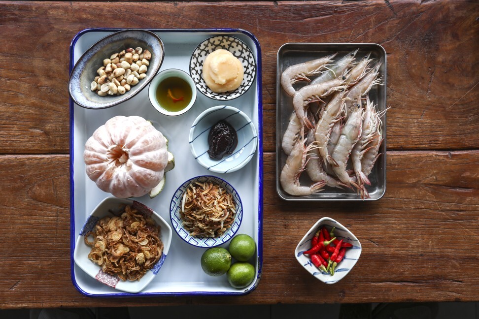 The ingredients for the pomelo salad. Photo: Jonathan Wong