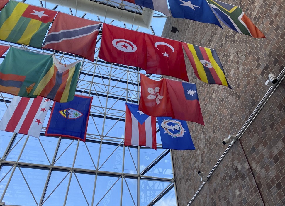 The flag lounge at the University of Rochester. Photo: Eric Fish