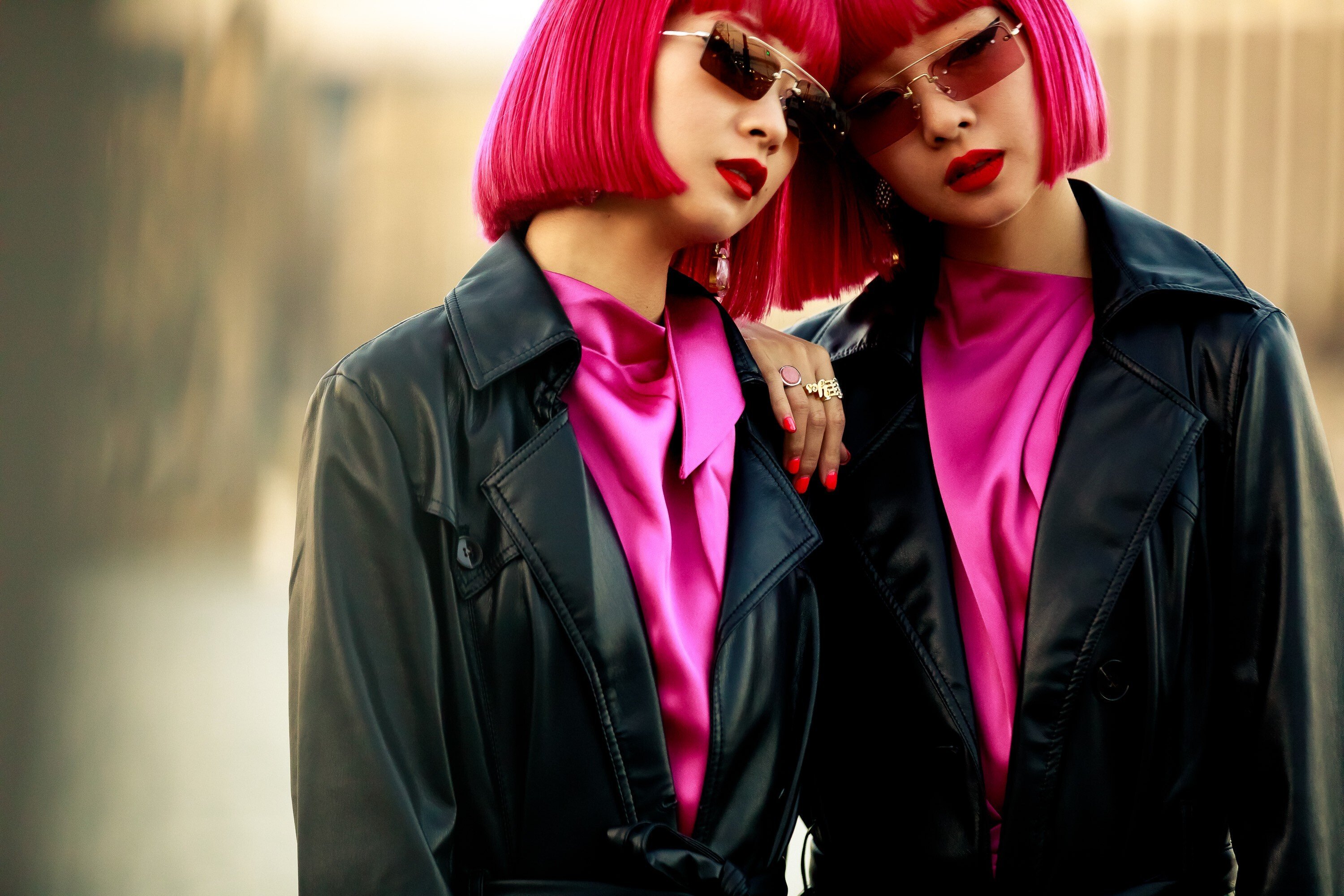 Japanese influencer duo Amiaya at Budapest Fashion Week in 2019. Photo: Paul Jeong