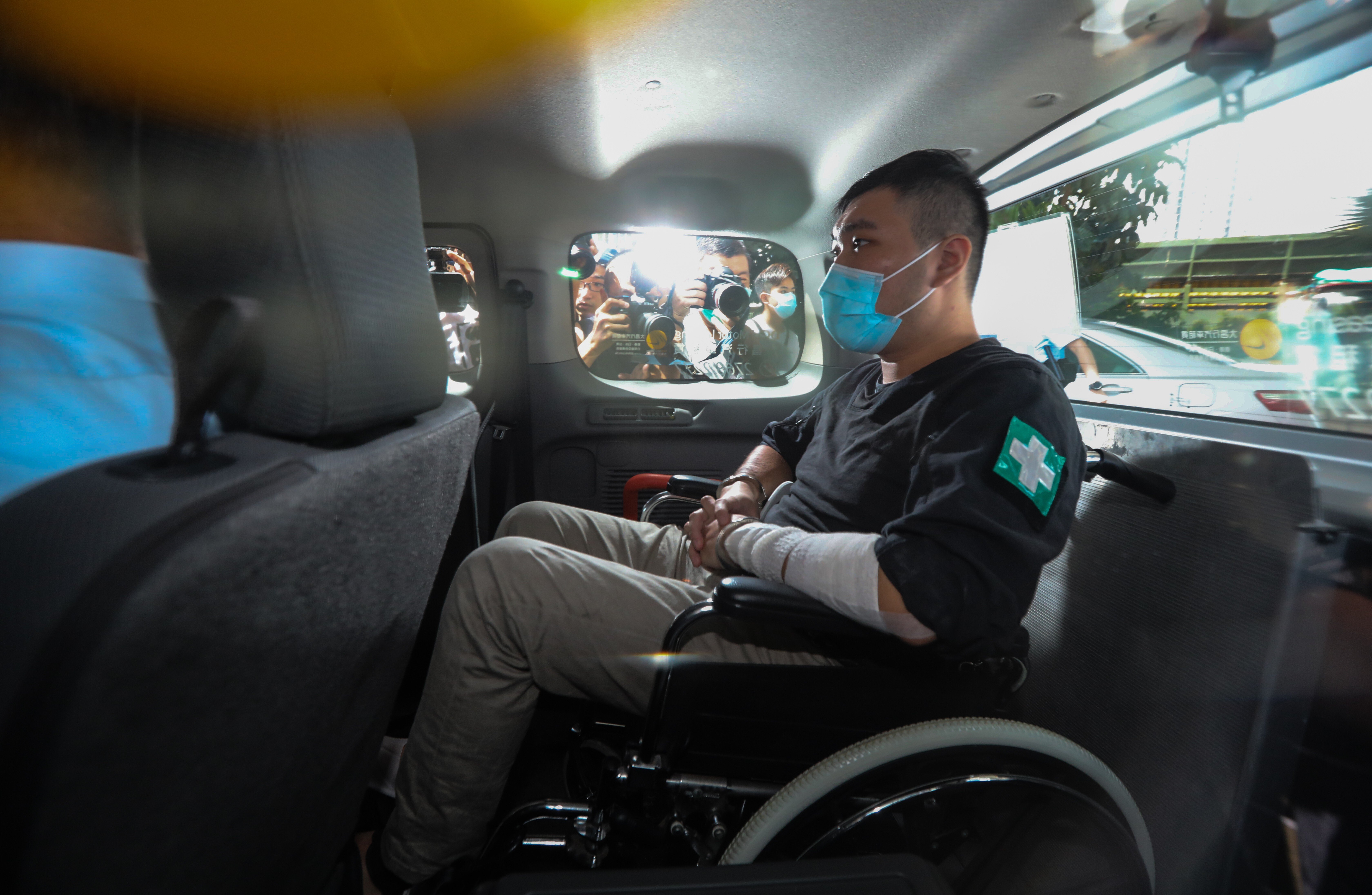 Tong Ying-kit arrives at West Kowloon Court before his hearing on Monday. Photo: Felix Wong