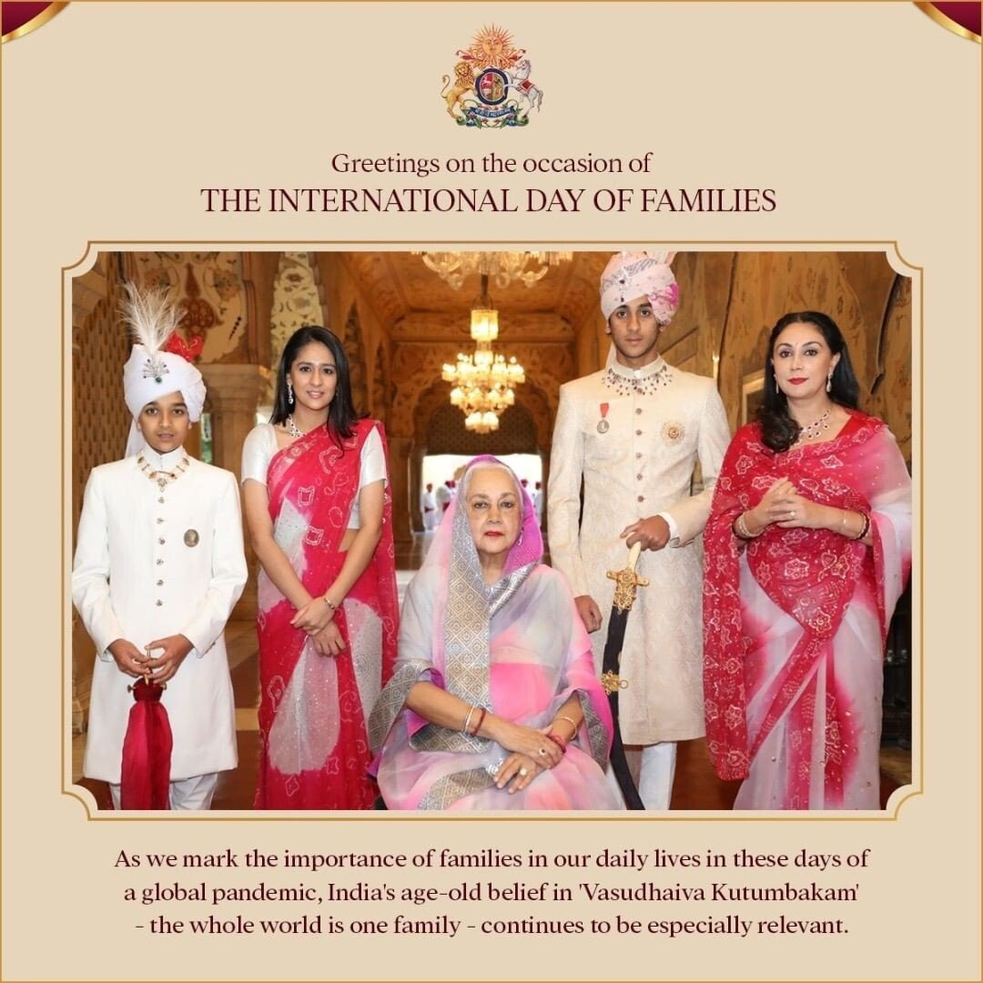 Maharaja Padmanabh Singh and the royal family of India’s Jaipur state. Photo: @royalfamilyjaipur/ Instagram
