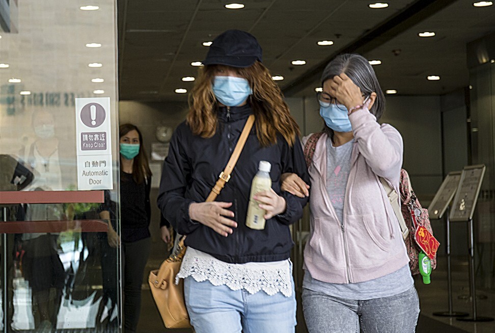 Chan Hoi-wan, left, has been charged with disorderly conduct. Photo: Brian Wong