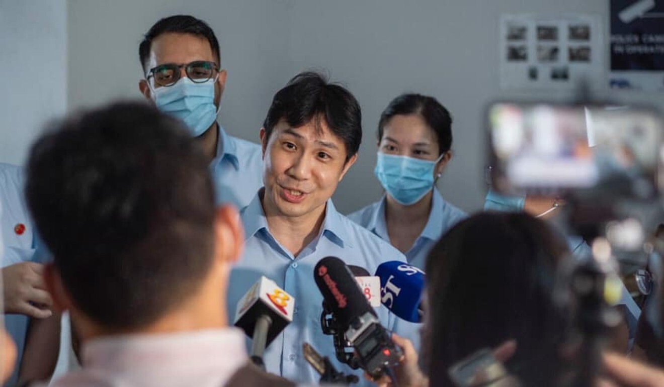Jamus Lim from the Singapore Workers’ Party speaks to local media on July 8, 2020. Photo: Facebook