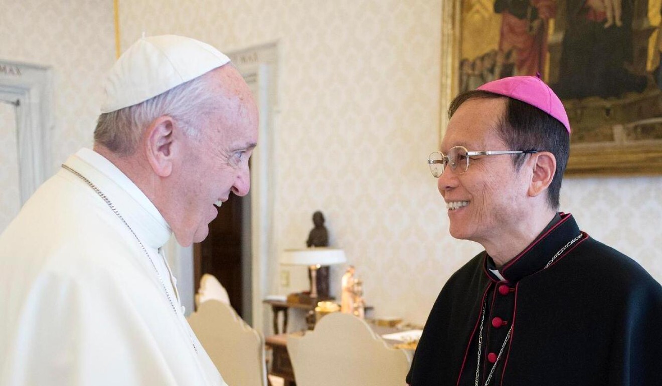 Pope Francis and Taiwan Archbishop Thomas Chung An-zu. Photo: Facebook