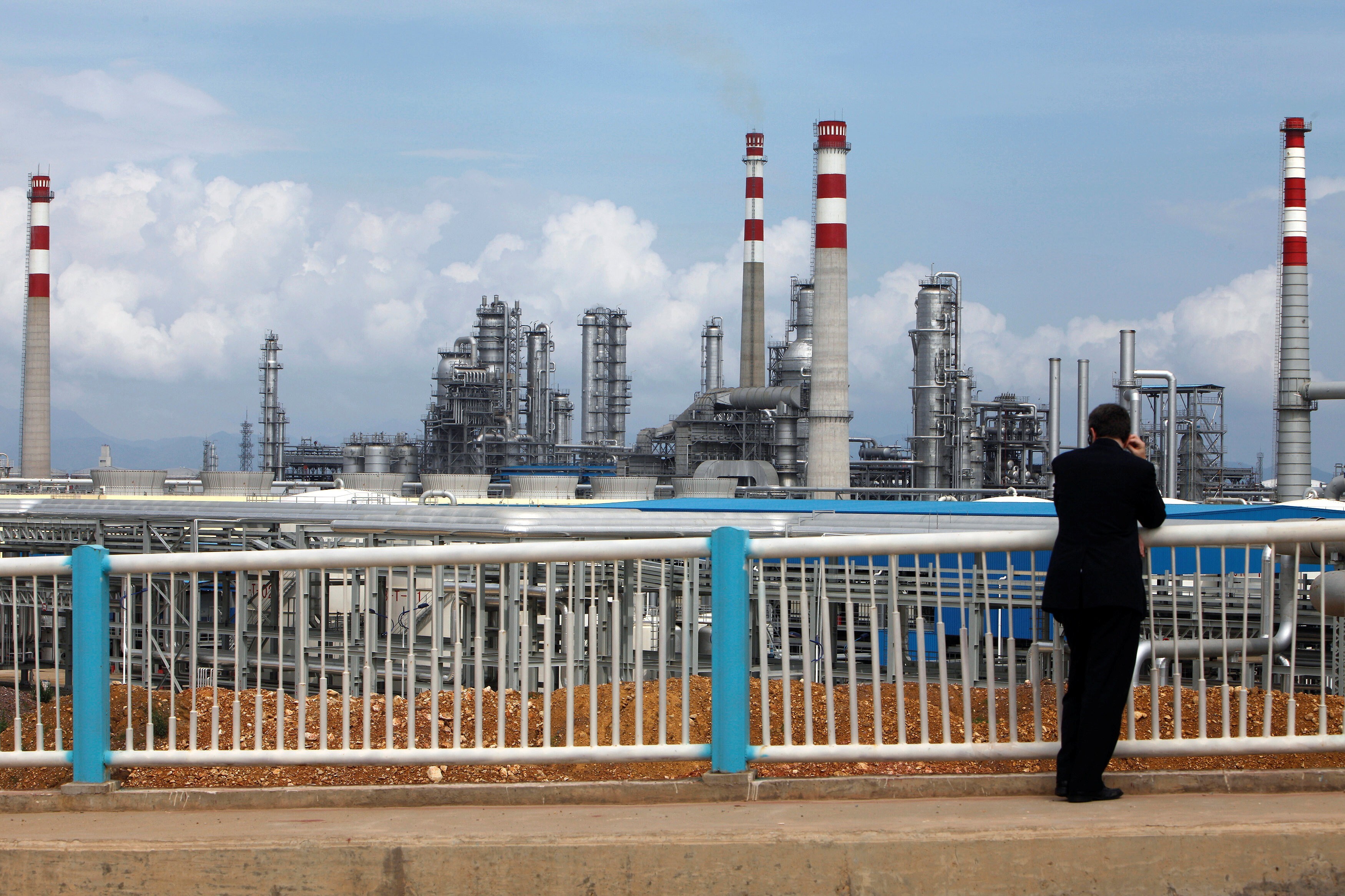 The China National Offshore Oil Corporation's (CNOOC) oil refinery in Huizhou. Petrochemicals is one of the pillars of the city’s economy. Photo: Reuters