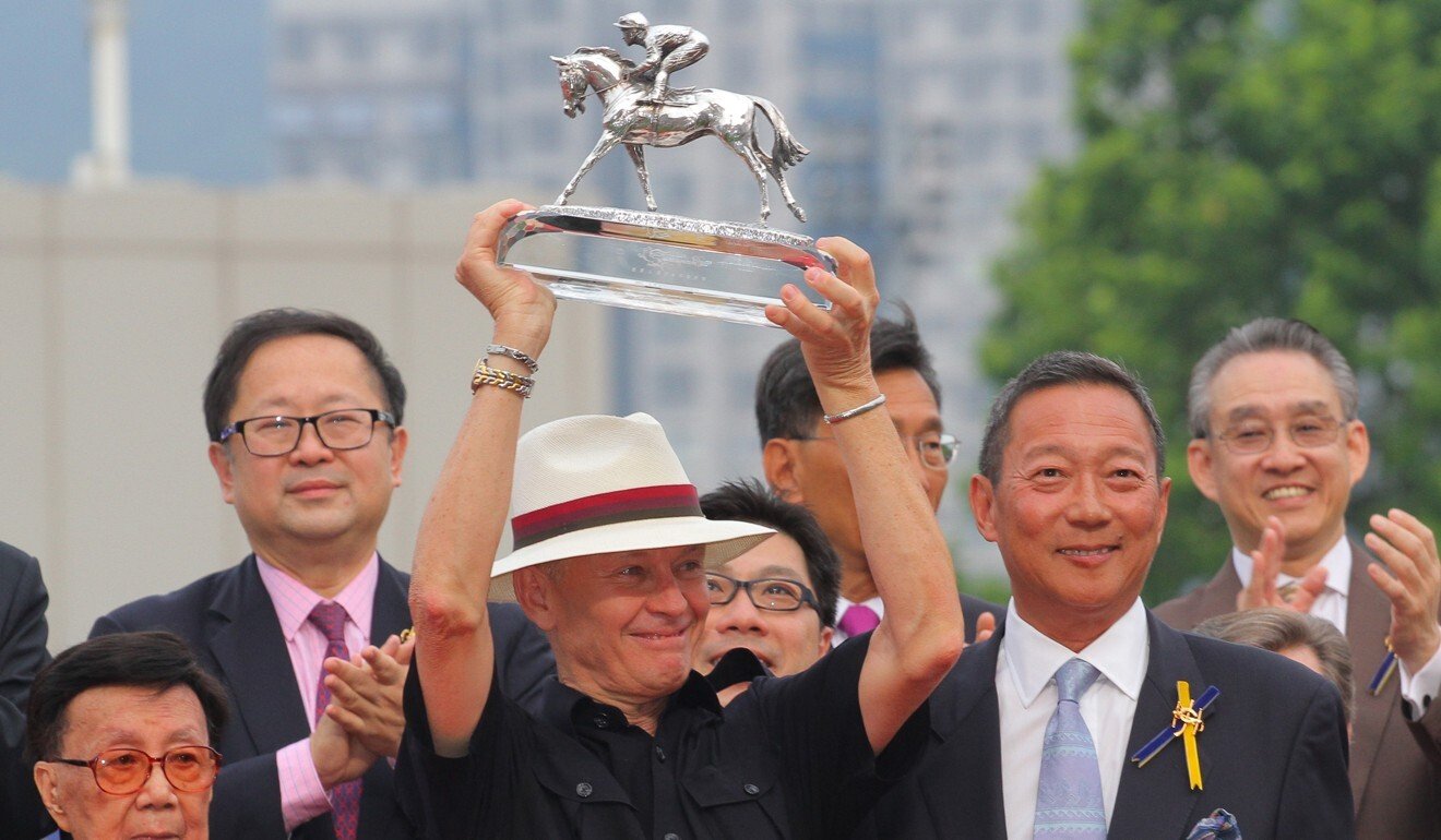 John Moore wins the Champion Trainer trophy in 2010-11. Photo: Kenneth Chan