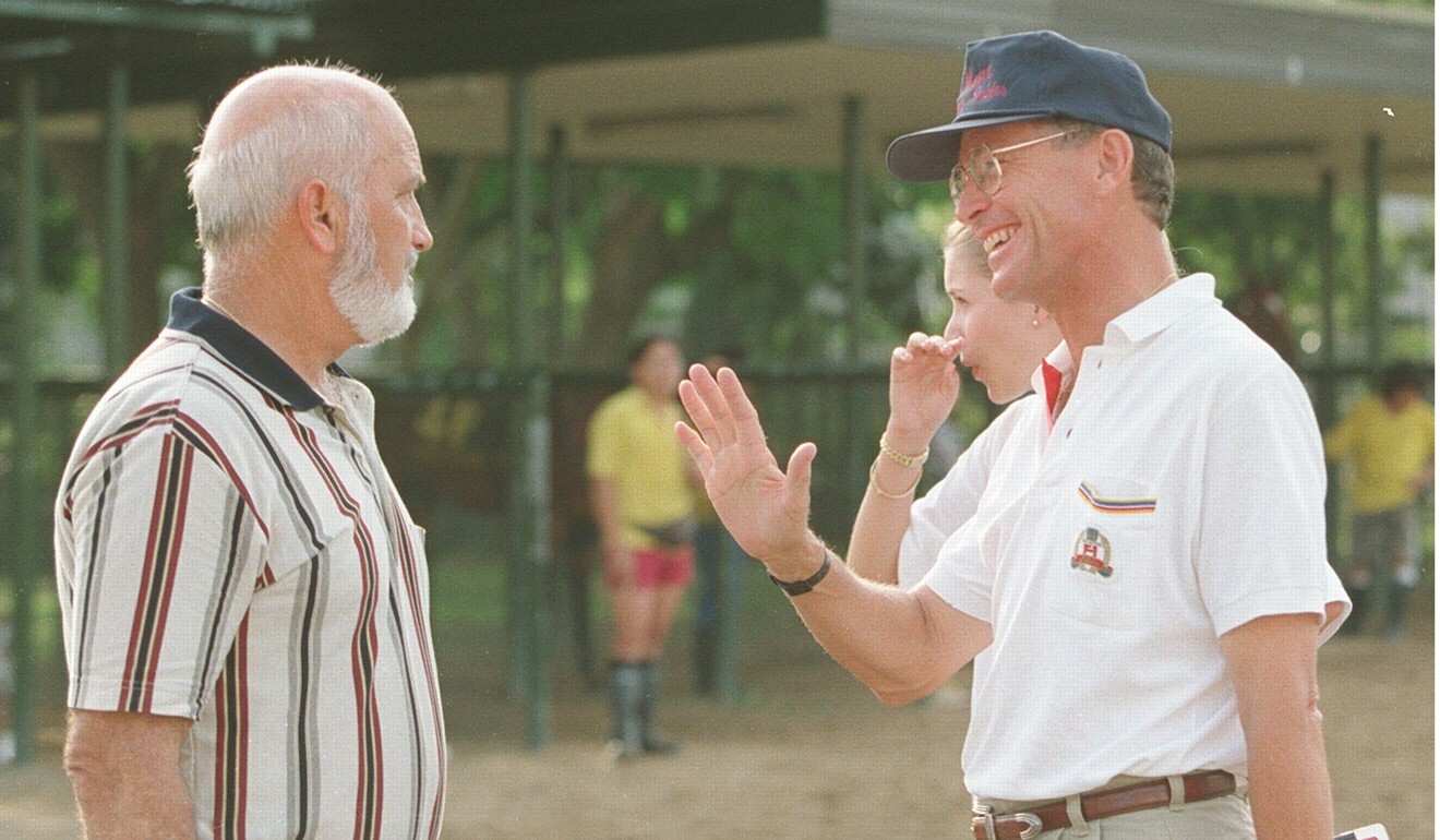 Trainer Lawrie Fownes and John Moore in 1998. Photo: SCMP