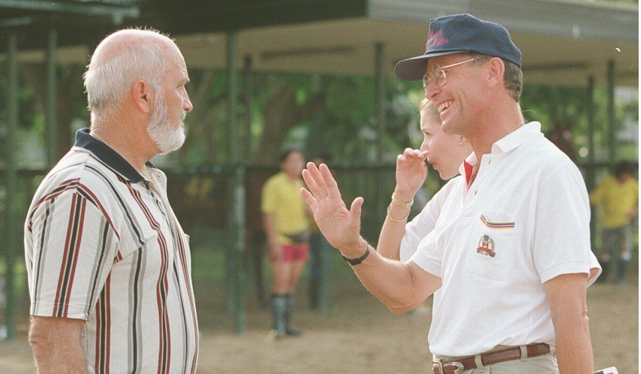 Trainer Lawrie Fownes and John Moore in 1998. Photo: SCMP