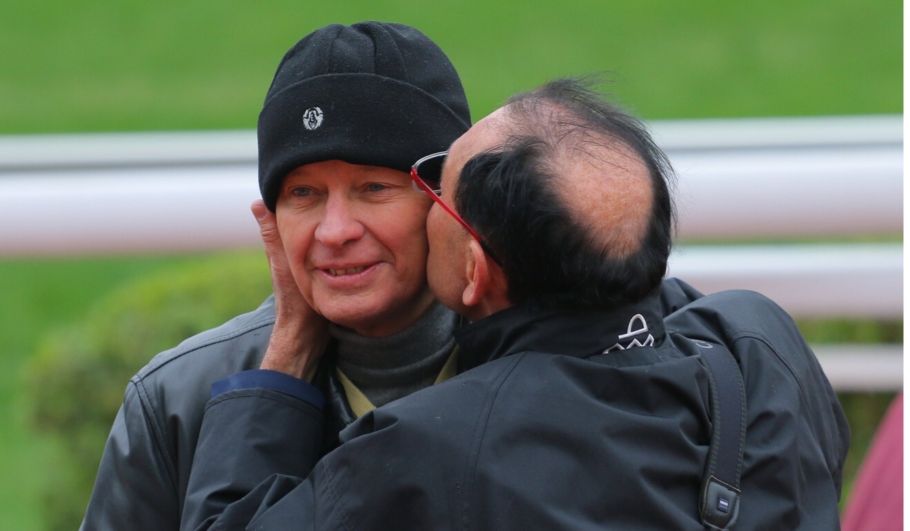 Gary Moore kisses John Moore after a win in 2016. Photo: Kenneth Chan