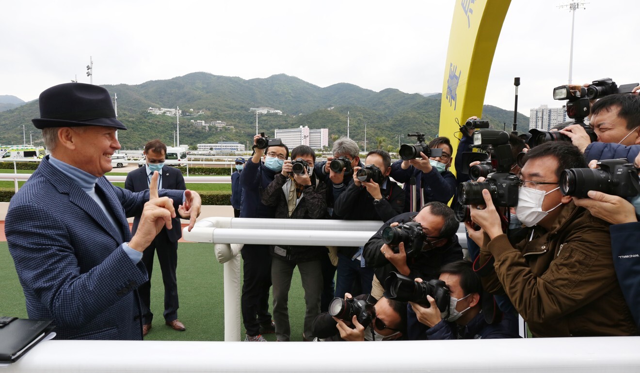 John Moore celebrates his 1,700th Hong Kong winner in February. Photo: Kenneth Chan