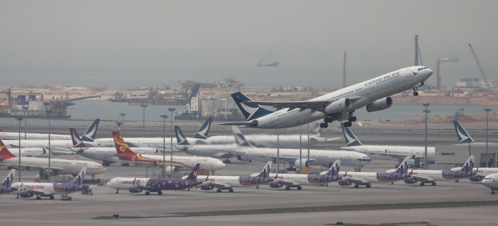 Most Cathay passenger plans have been grounded because of the Covid-19 crisis. Photo: Winson Wong