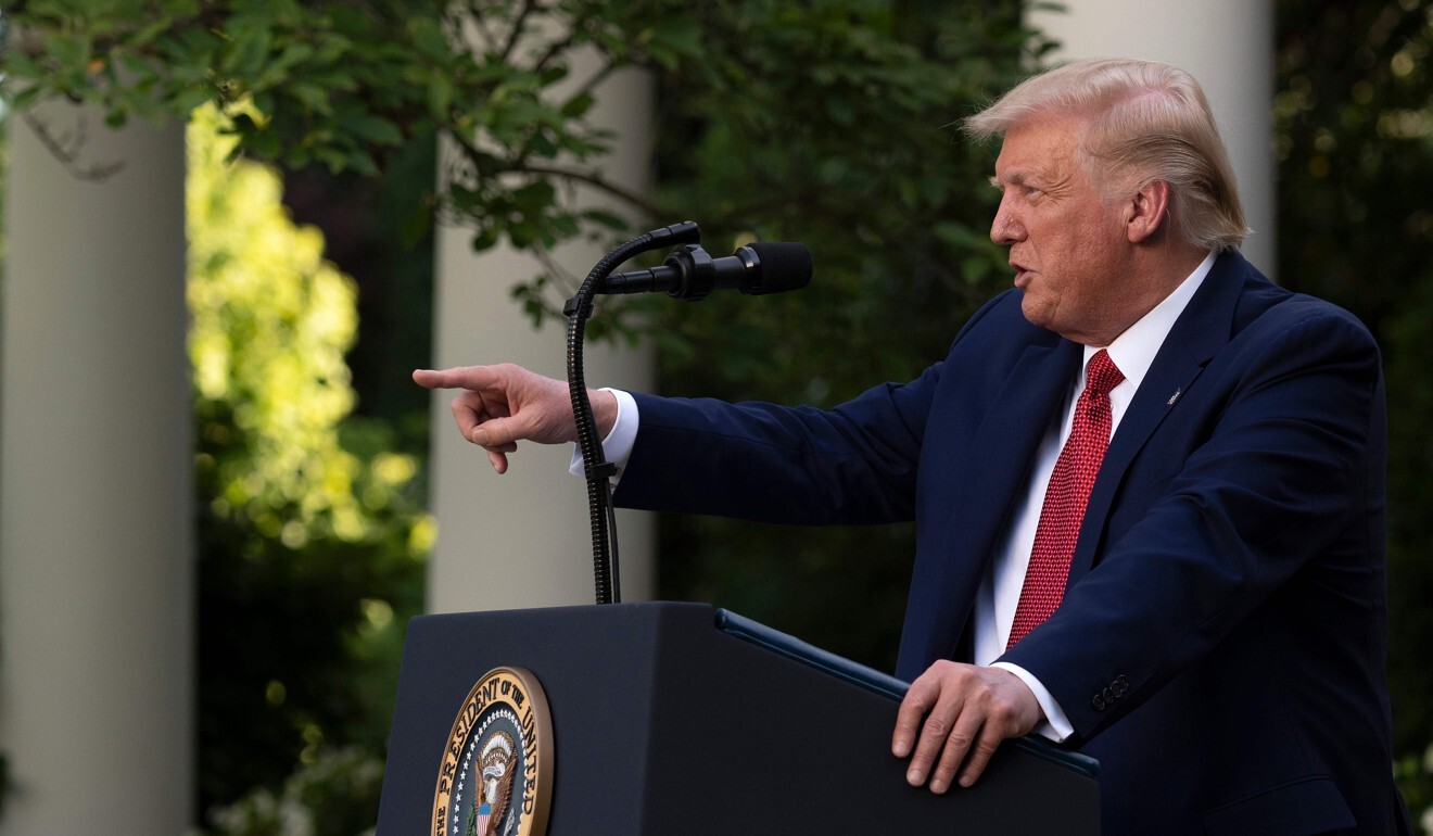 US President Donald Trump gestures speaks at a press conference in Washington on July 14. Photo: AFP