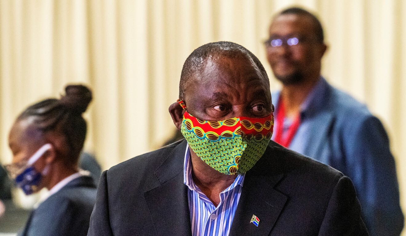 South African President Cyril Ramaphosa, shown at coronavirus treatment facilities in April, has called the pandemic the “greatest crisis in the history of our democracy”. Photo: Reuters