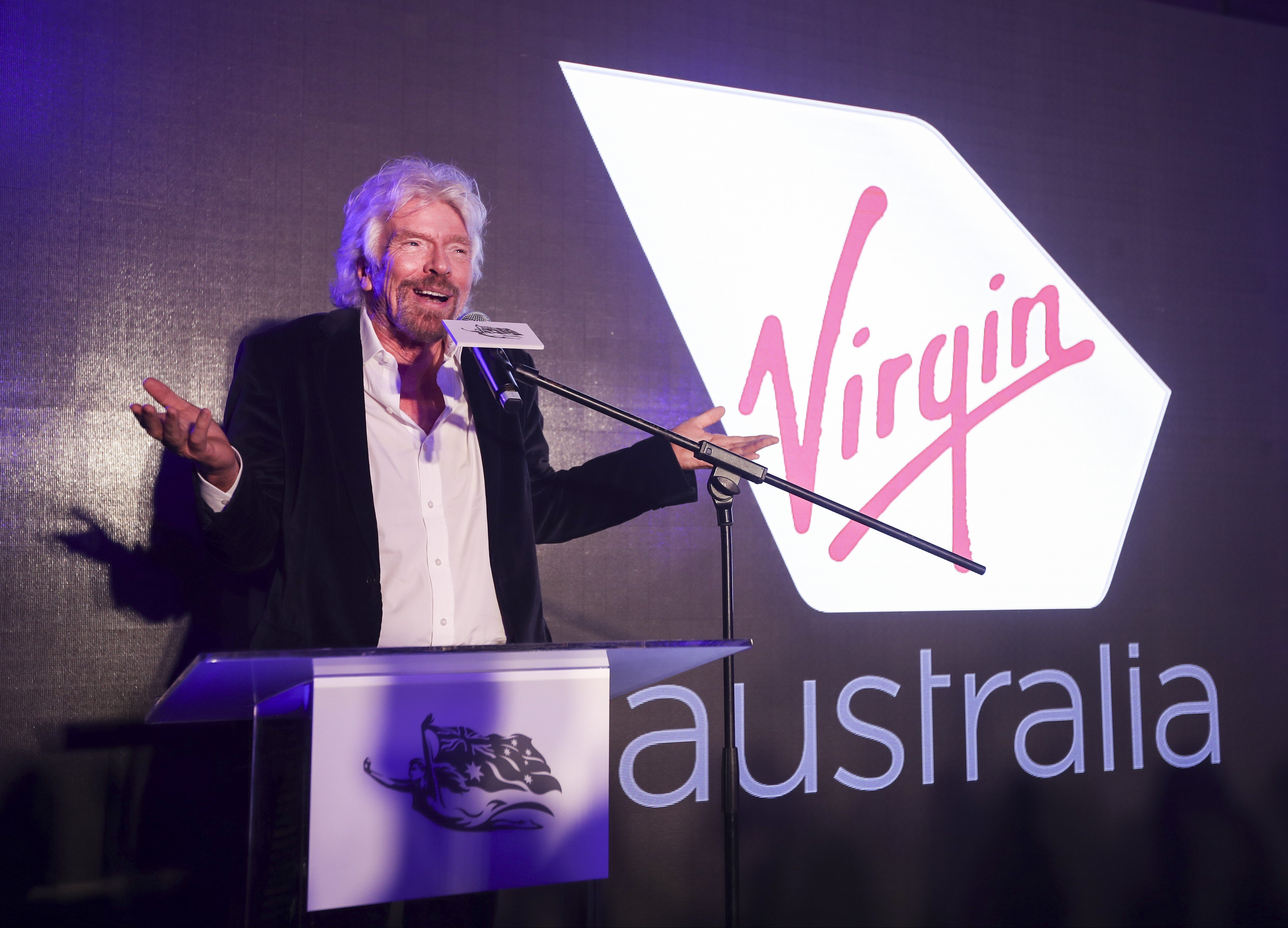 They don’t make billionaires like this anymore: Sir Richard Branson at the Virgin Australia launch party at The Peninsula, Hong Kong, in 2017. Photo: Nora Tam