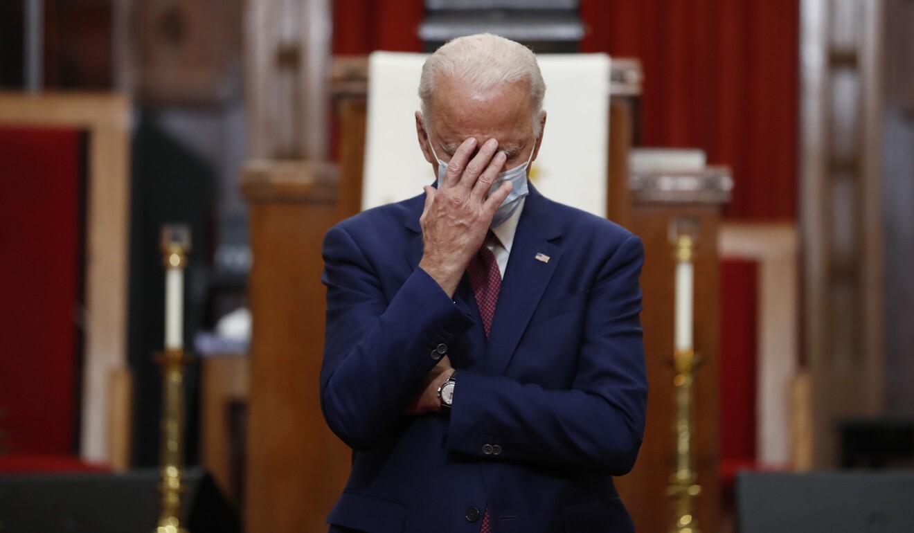 Democratic presidential candidate and former Vice-President Joe Biden pictured at a church in Delaware. Photo: AP
