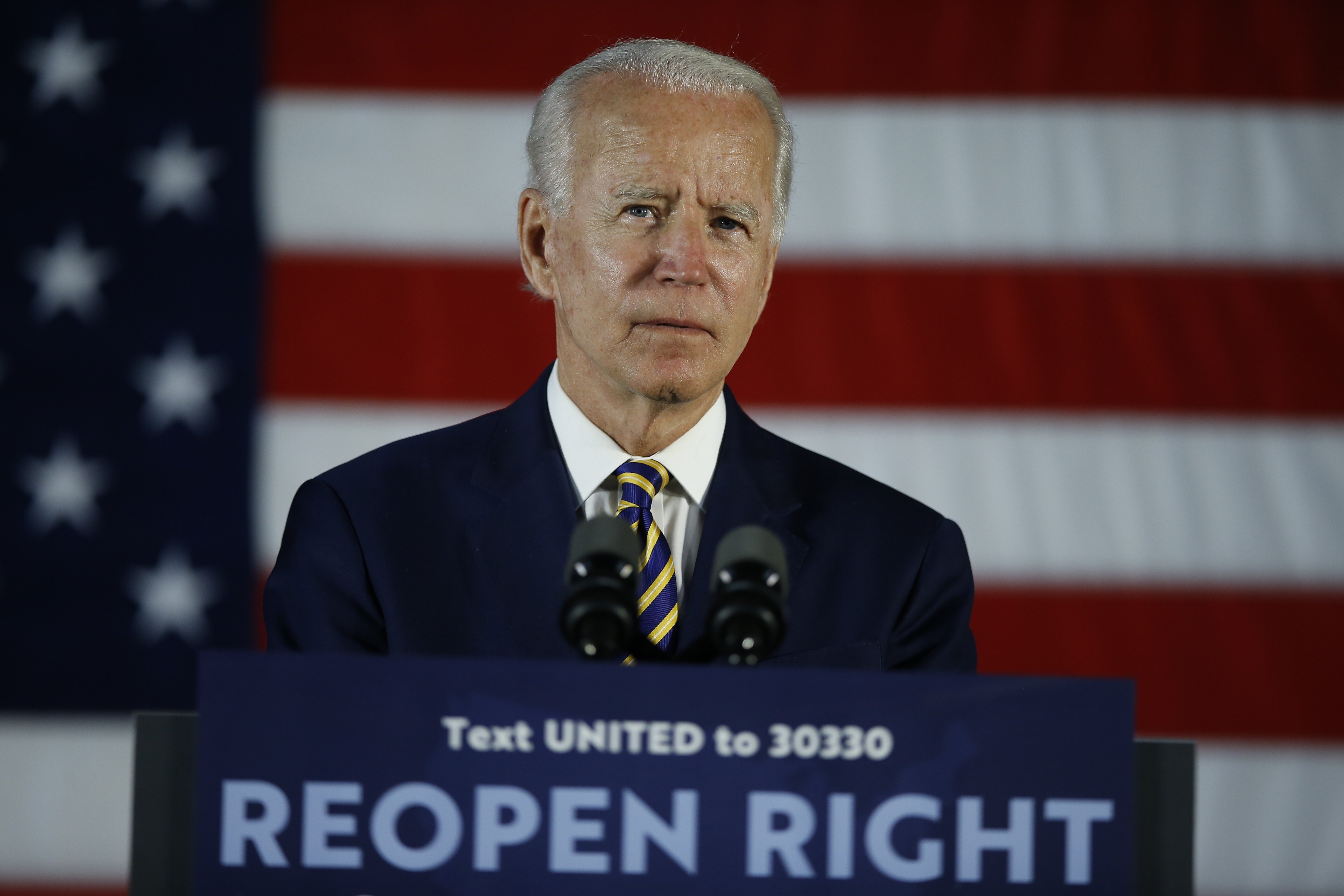 A lot could change between now and November, but current polls give Democratic presidential candidate Joe Biden a lead over US President Donald Trump. Photo: AP