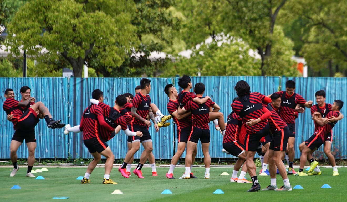 Shanghai SIPG players in training. Photo: Reuters