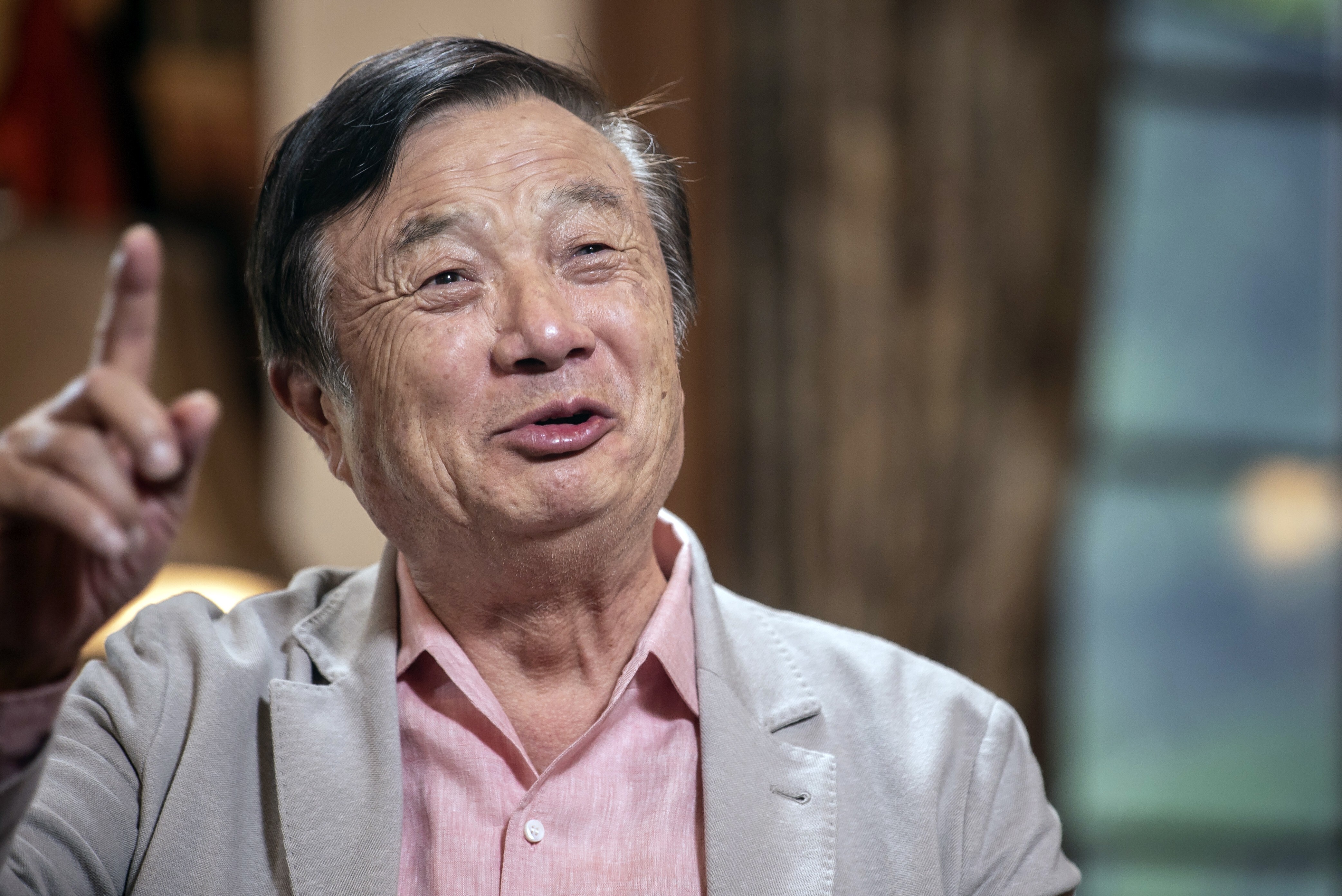 Ren Zhengfei, founder and CEO of Huawei, speaks during a Bloomberg TV interview at the company's headquarters in Shenzhen, May 24, 2019. Photo: Bloomberg