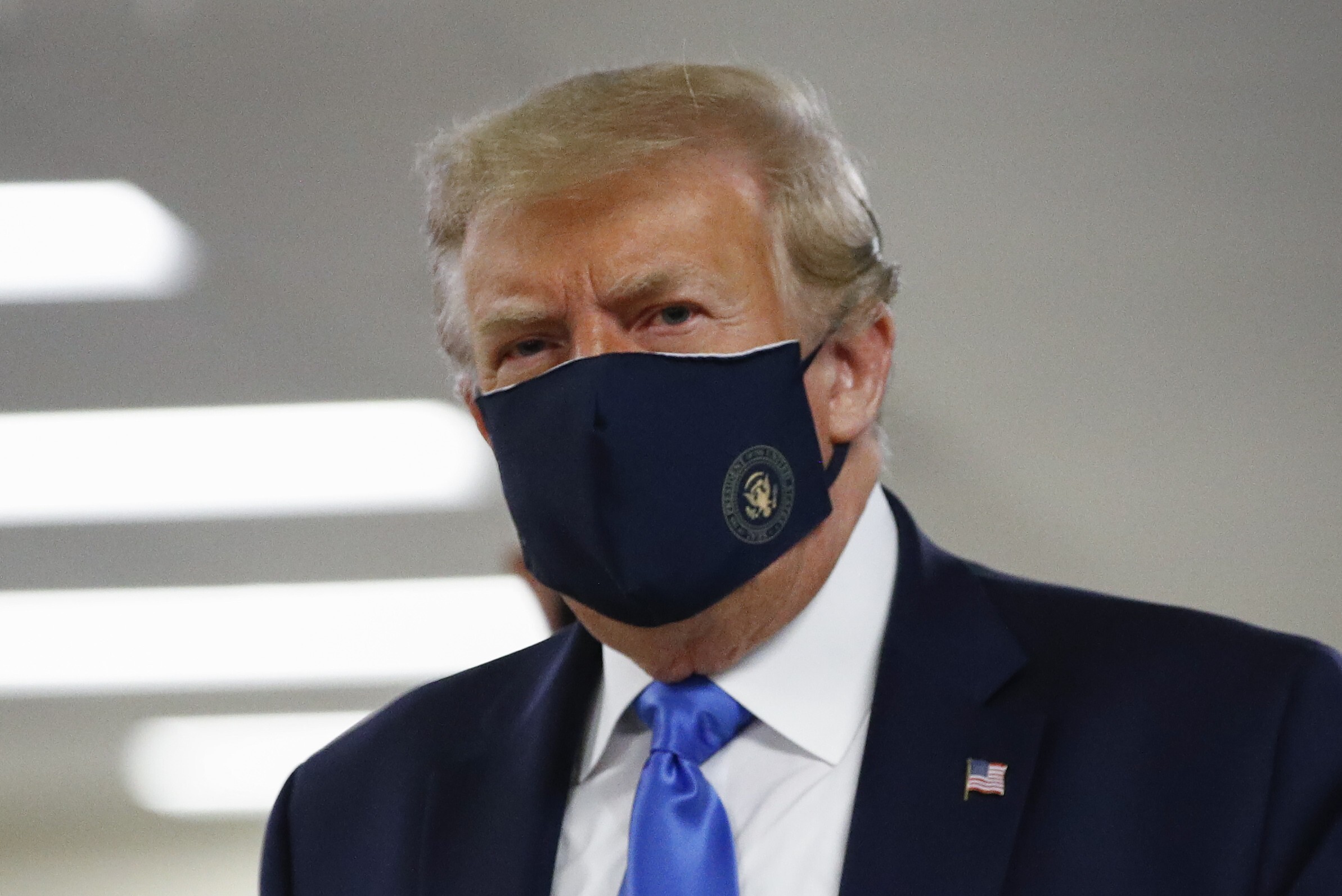 US President Donald Trump wears a face mask during a visit to the Walter Reed National Military Medical Centre in Bethesda, Maryland, on July 11. Trump has recently backtracked and expressed support for wearing masks after months of suggesting that they were a political statement against him. Photo: AP