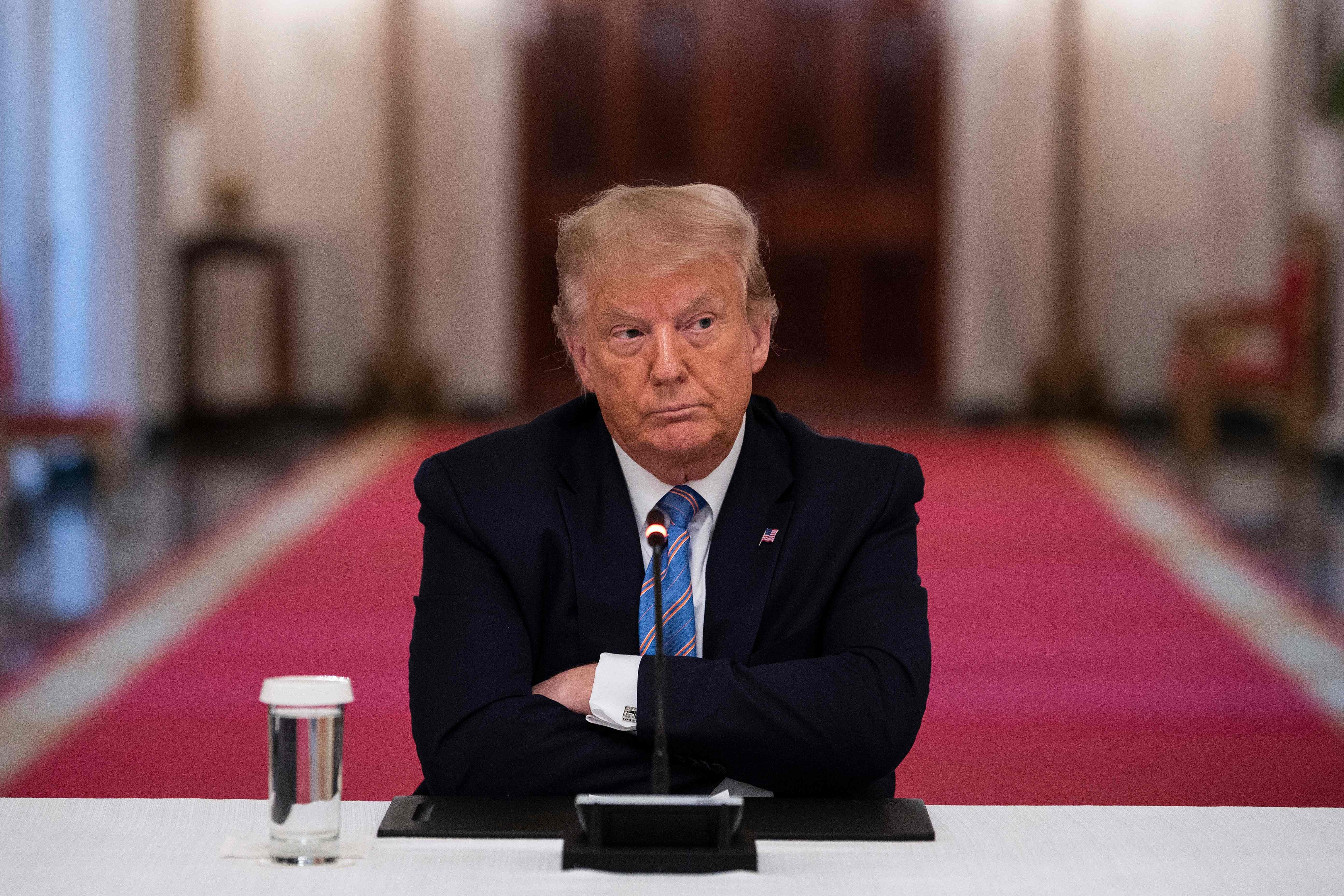 US President Donald Trump heads a meeting in the East Room of the White House in Washington on July 7. Trump’s “Executive Order on Hong Kong Normalisation” on July 14 set in motion the termination of the Fulbright exchange programme with Hong Kong and the rest of China. Photo: AFP